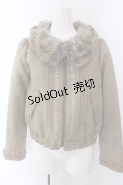画像1: axes femme / ファー襟ブルゾン M カーキブラウン O-25-03-12-047-AX-TO-IG-ZT