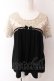画像1: axes femme / ローズレーススリーブAラインTシャツ M クロ O-25-03-12-050-AX-TO-IG-OS (1)