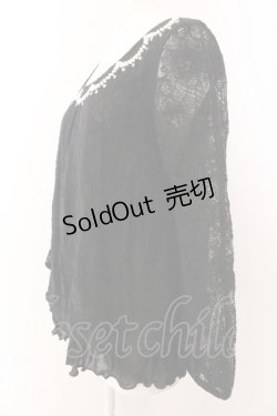 画像2: axes femme / ビジュー襟総レースプルオーバー M クロ O-25-03-12-051-AX-TO-IG-OS