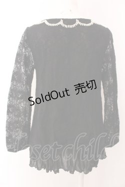 画像4: axes femme / ビジュー襟総レースプルオーバー M クロ O-25-03-12-051-AX-TO-IG-OS