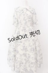 m petit by misako / トワルドジュイワンピース L アイボリー×ブルー O-25-03-12-007-LO-OP-IG-OS