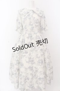 m petit by misako / トワルドジュイワンピース L アイボリー×ブルー O-25-03-12-007-LO-OP-IG-OS