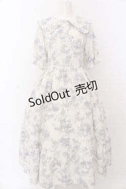 画像1: m petit by misako / トワルドジュイワンピース L アイボリー×ブルー O-25-03-12-007-LO-OP-IG-OS