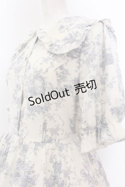 画像2: m petit by misako / トワルドジュイワンピース L アイボリー×ブルー O-25-03-12-007-LO-OP-IG-OS