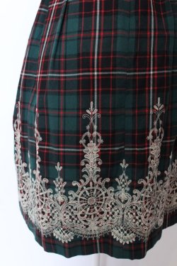 画像3: Jane Marple / ウールタータンヴィクトリアンエンブロイダリーのビスチェドレス M グリーン O-25-03-12-009-JM-OP-OW-ZT005