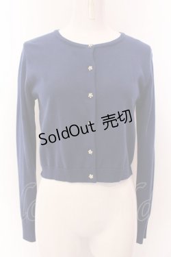 画像1: JESUS DIAMANTE / キラキラお花ボタンベビーカーデ 38 ブルー O-25-03-12-019-JE-TO-OW-OS