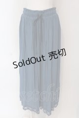 axes femme / 選べる着丈楊柳ワイドパンツ M ブルー O-25-03-13-004-AX-PA-OW-OS