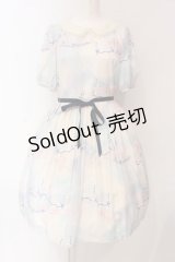 Leur Getter / Dreamy Carousel袖付ワンピース M サックス O-25-03-13-005-LU-OP-OW-OS