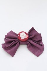 Enchantlic Enchantilly / くるみボタンのリボンブローチ  ワイン O-25-03-13-1049-LO-AC-IG-ZT-K016