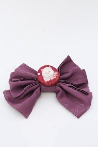 Enchantlic Enchantilly / くるみボタンのリボンブローチ  ワイン O-25-03-13-1049-LO-AC-IG-ZT-K016