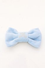 画像1: 【SALE】MILK / Mロゴベロアブローチバレッタ  サックス O-25-03-13-1052-ML-AC-OW-ZTK016 (1)