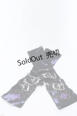 画像1: REFLEM / チェーンベルト付きアームカバー  ブラック×パープル O-25-03-13-1054-PU-ZA-OW-ZT-K016