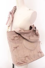 画像2: 【SALE】m petit by misako / NINA'Sコラボベロアリボン2wayバッグ  濃紫 O-25-03-13-1003-LO-BG-YM-ZTK020 (2)