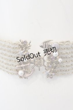 画像1: axes femme / マリンモチーフゴムベルト  ナチュラル×ゴールド O-25-03-13-1009-AX-ZA-IG-ZT-K016