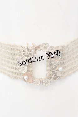 画像1: axes femme / マリン×フラワーゴムベルト  ベージュ O-25-03-13-1013-AX-ZA-OW-ZT-K016