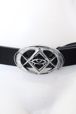 画像1: REFLEM / Thorn eyeロゴレザーベルト 2（メンズサイズ） ブラック×シルバー O-25-03-13-1018-PU-ZA-OW-ZT-CL001