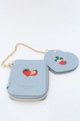 ｍ petit by misako / AMハートミラー付ポーチ  サックス O-25-03-13-1035-LO-ZA-IG-ZT394