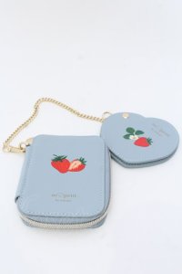 ｍ petit by misako / AMハートミラー付ポーチ  サックス O-25-03-13-1035-LO-ZA-IG-ZT394-F001