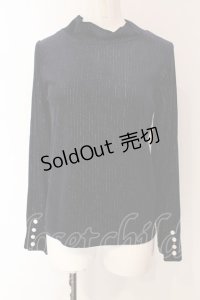 axes femme / 袖連ボタンラメベロアリブプルオーバー F ネイビー O-25-03-13-011-AX-TO-OW-OS