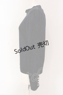 画像2: axes femme / 袖連ボタンラメベロアリブプルオーバー F ネイビー O-25-03-13-011-AX-TO-OW-OS