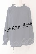 axes femme / シャーリングスタンドブラウス F ネイビー O-25-03-13-012-AX-BL-OW-OS