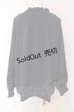 画像2: axes femme / シャーリングスタンドブラウス F ネイビー O-25-03-13-012-AX-BL-OW-OS