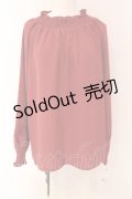 axes femme / シャーリングスタンドブラウス F アカ O-25-03-13-013-AX-BL-OW-OS