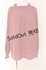 axes femme / シャーリングスタンドブラウス F アカ O-25-03-13-013-AX-BL-OW-OS
