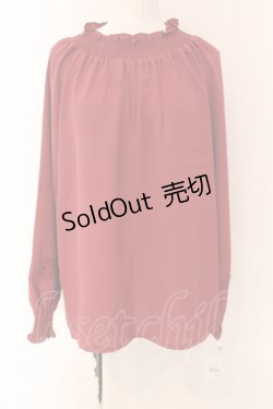 画像1: axes femme / シャーリングスタンドブラウス F アカ O-25-03-13-013-AX-BL-OW-OS
