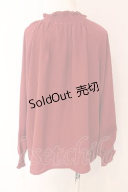 画像2: axes femme / シャーリングスタンドブラウス F アカ O-25-03-13-013-AX-BL-OW-OS