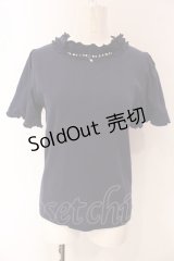 axes femme / 吸水速乾フリルビジュープルオーバー F ネイビー O-25-03-13-014-AX-TO-OW-OS