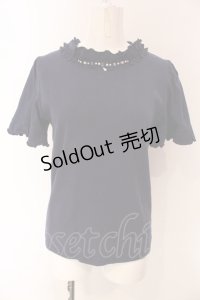 axes femme / 吸水速乾フリルビジュープルオーバー F ネイビー O-25-03-13-014-AX-TO-OW-OS
