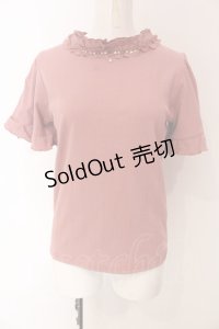 axes femme / 吸水速乾フリルビジュープルオーバー F ピンク O-25-03-13-015-AX-TO-OW-OS
