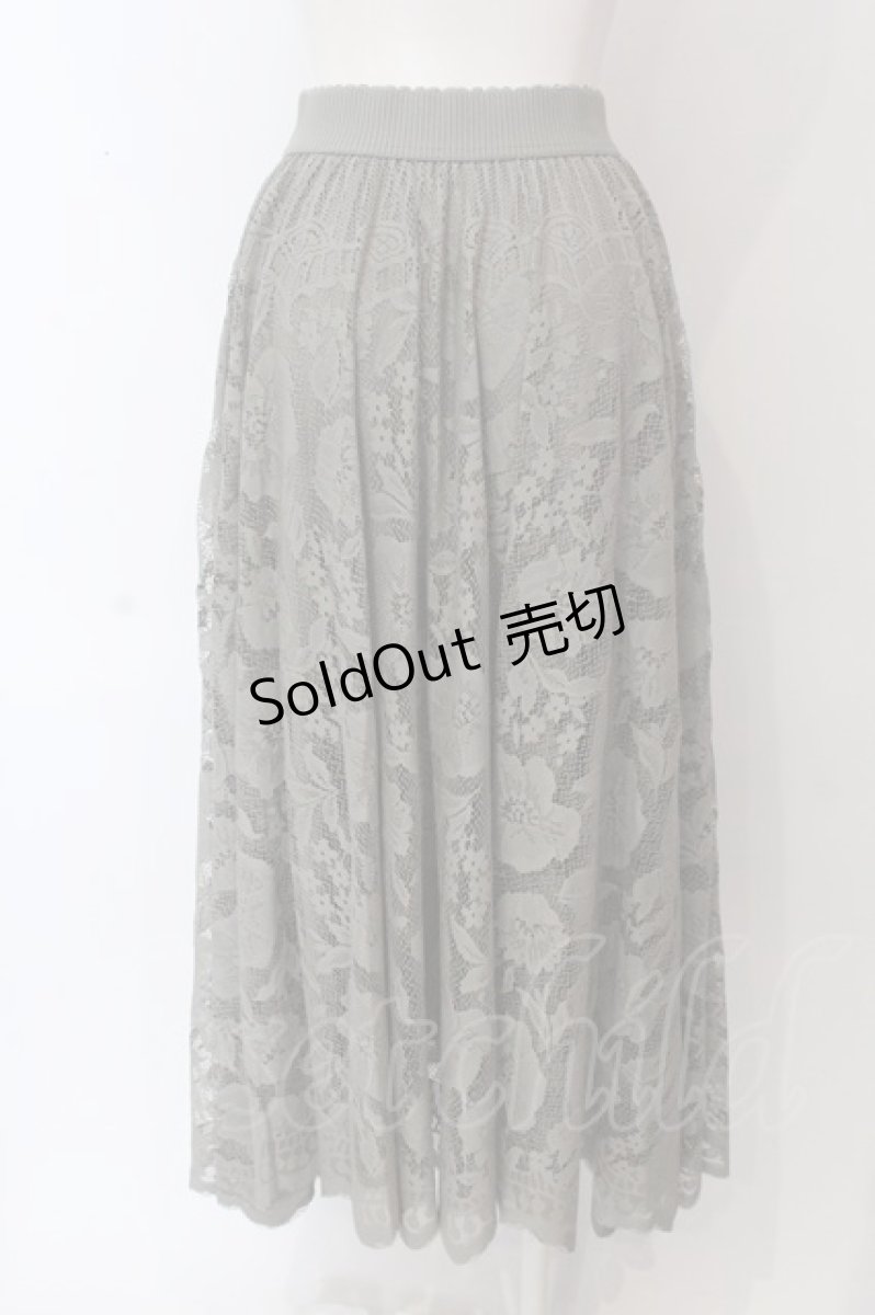 画像2: 【SALE】axes femme / レースサーキュラースカート F カーキ O-25-03-13-016-AX-SK-OW-ZT502 (2)