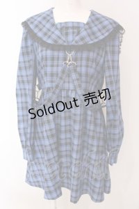Jamieエーエヌケー / ハーネスセーラーワンピース  ブルーチェック O-25-03-17-032-LO-OP-IG-OS