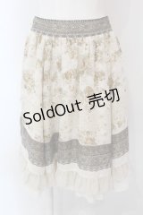 axes femme / スカーフ柄イレヘムスカート M アイボリー O-25-03-17-033-AX-SK-IG-OS
