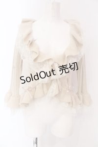 axes femme / フリル襟編み上げニットボレロ M ベージュ O-25-03-17-037-AX-TO-IG-OS