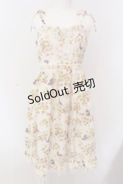 画像1: axes femme / フルーツ柄キャミワンピース M アイボリー O-25-03-17-043-AX-OP-IG-OS