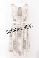 axes femme / 額縁柄ワンピース M ブラウン O-25-03-17-044-AX-OP-IG-OS
