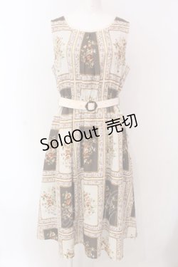 画像1: axes femme / 額縁柄ワンピース M ブラウン O-25-03-17-044-AX-OP-IG-OS