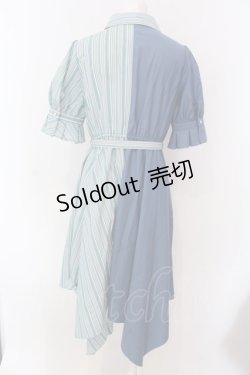 画像2: axes femme / ストライプ切替ワンピース  サックス O-25-03-17-045-AX-OP-IG-OS