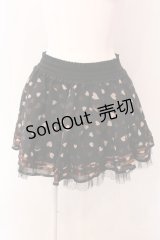 Tralala / ハートシフォンミニスカート  クロ×ブラウン O-25-03-17-046-LO-SK-IG-OS