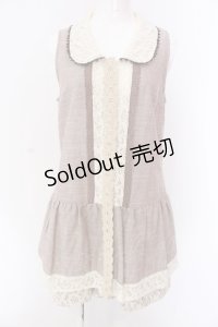 axes femme / はしごレース襟付きサロペット  ブラウン系 O-25-03-17-056-AX-OP-IG-OS