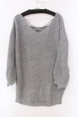 画像2: 【SALE】Ank Rouge / オーバーニット  グレー O-25-03-17-060-CA-TO-IG-ZT092 (2)