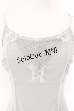 画像2: OZZ ANGELO / レース配色ロングキャミソール  ブルーグレー O-25-03-17-062-OO-TO-OW-OS