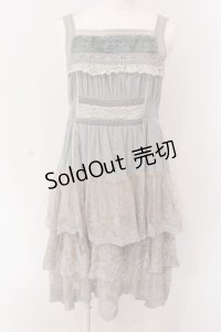 OZZ ANGELO / レースティアードワンピース  ブルーグレー O-25-03-17-063-OO-OP-OW-OS
