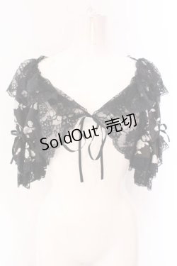 画像1: MARBLE / 花柄ボレロ  ブラック×ホワイト O-25-03-17-065-GO-OP-OW-OS