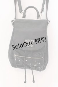 WORLD WIDE LOVE！(Rydia) / スタッズポケット合皮リュック  ブラック O-25-03-17-073-PU-BG-IG-ZT-K021
