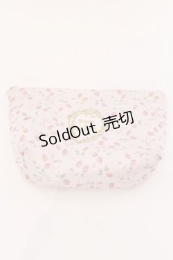 画像1: 【SALE】Maison de FLEUR / イチゴアップリケベーシックポーチ  ピンク O-25-03-17-089-LO-ZA-IG-ZT422-F008