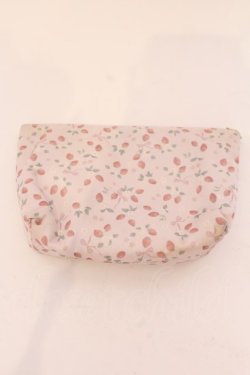 画像2: Maison de FLEUR / イチゴアップリケベーシックポーチ  ピンク O-25-03-17-089-LO-ZA-IG-OS